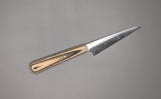 Petty or Utility knife with flat cutting edge and G-Wood handle