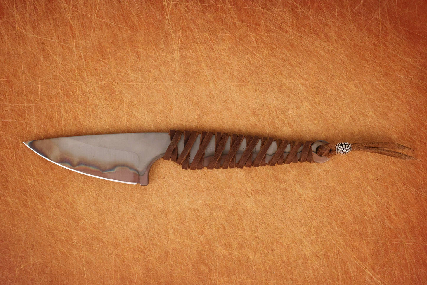 knife with leather wrapped handle