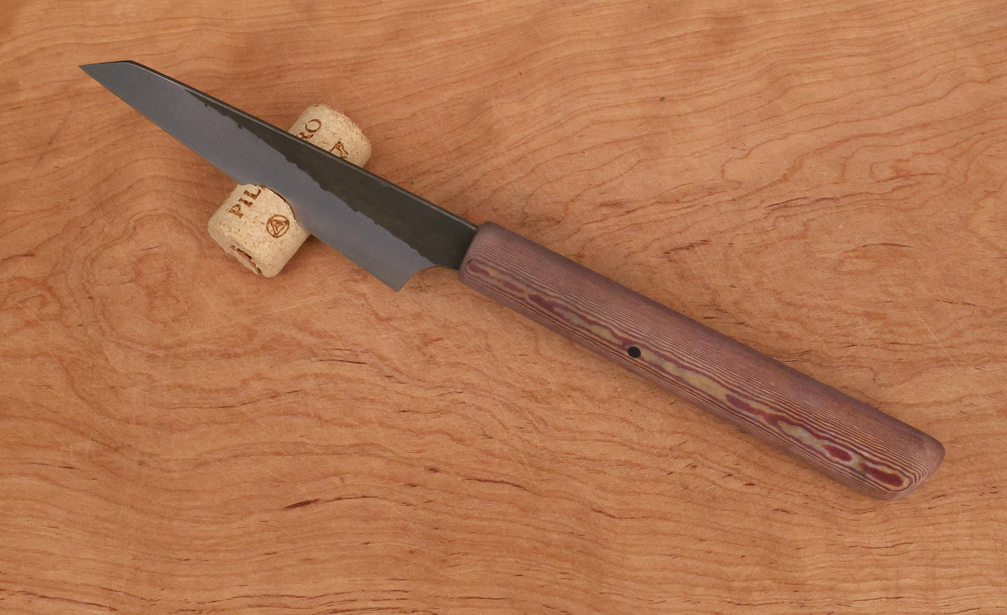 Small Honesuki with red Richlite handle