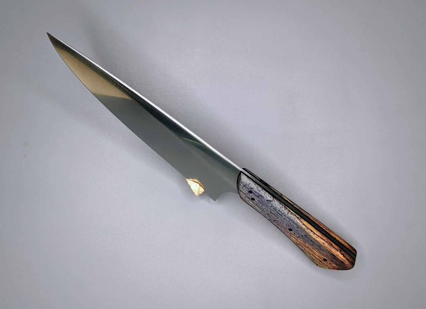 Chef knife with double dyed handle