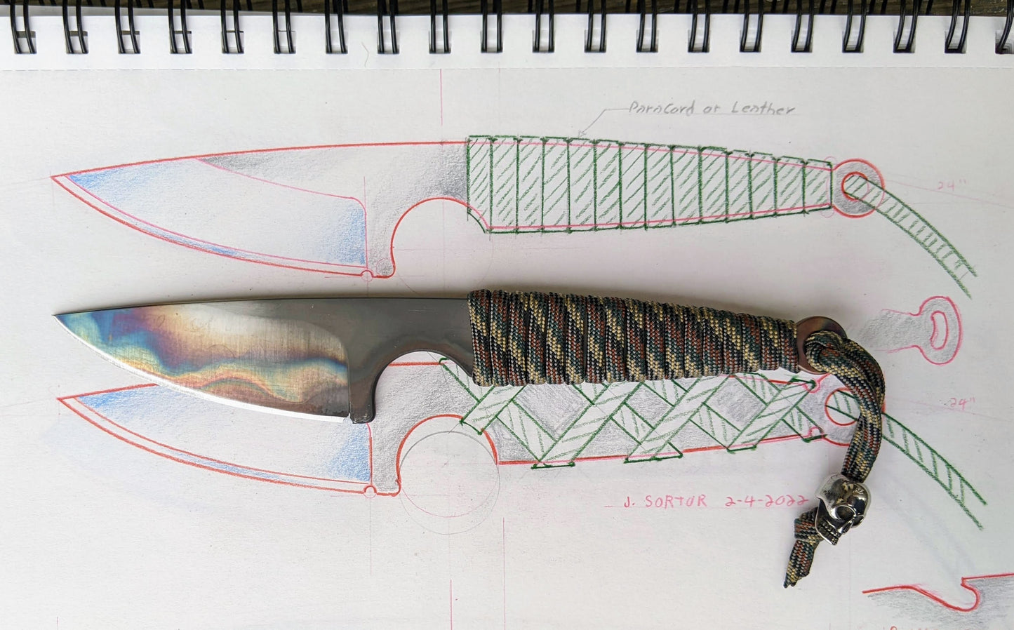 knife on sketch pad