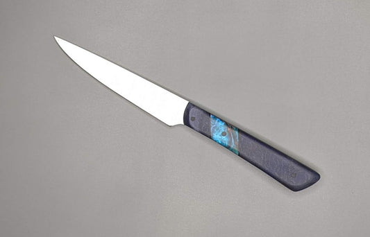 Paring knife with blue handle