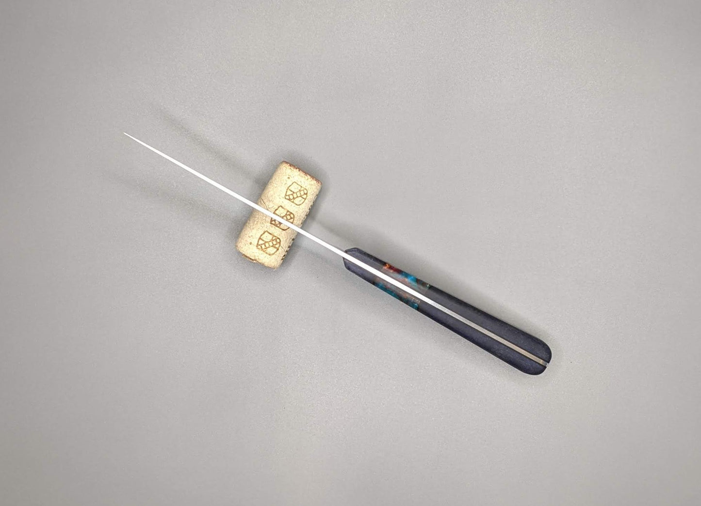 Paring knife with blue handle