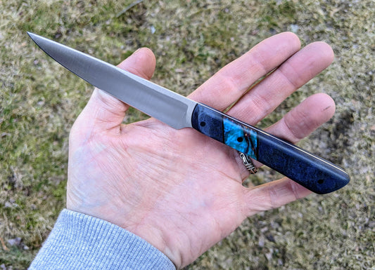 Paring knife with blue handle