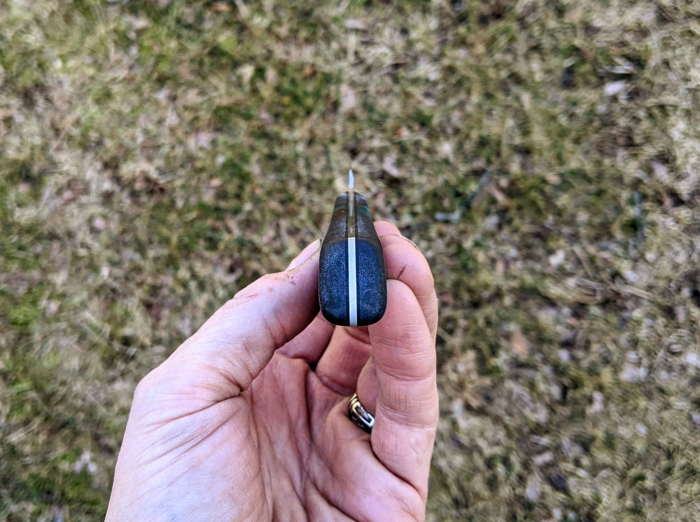 Paring knife with blue handle