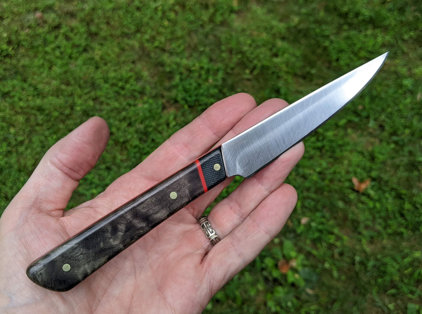 4" paring Knife with Poplar burl handle
