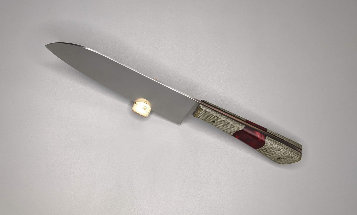 7" Santoku with green and red handle