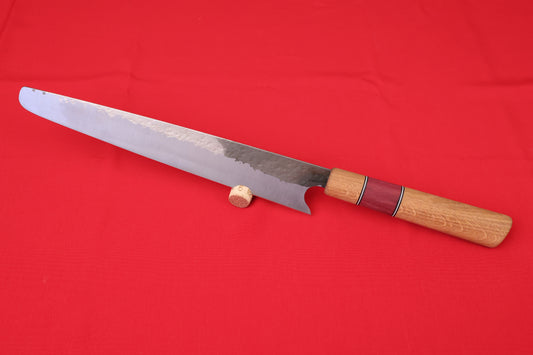 slicing knife with hammered finish