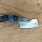 small cleaver with bottle opener on wooden background