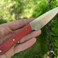 Paring knife with red Micarta handle